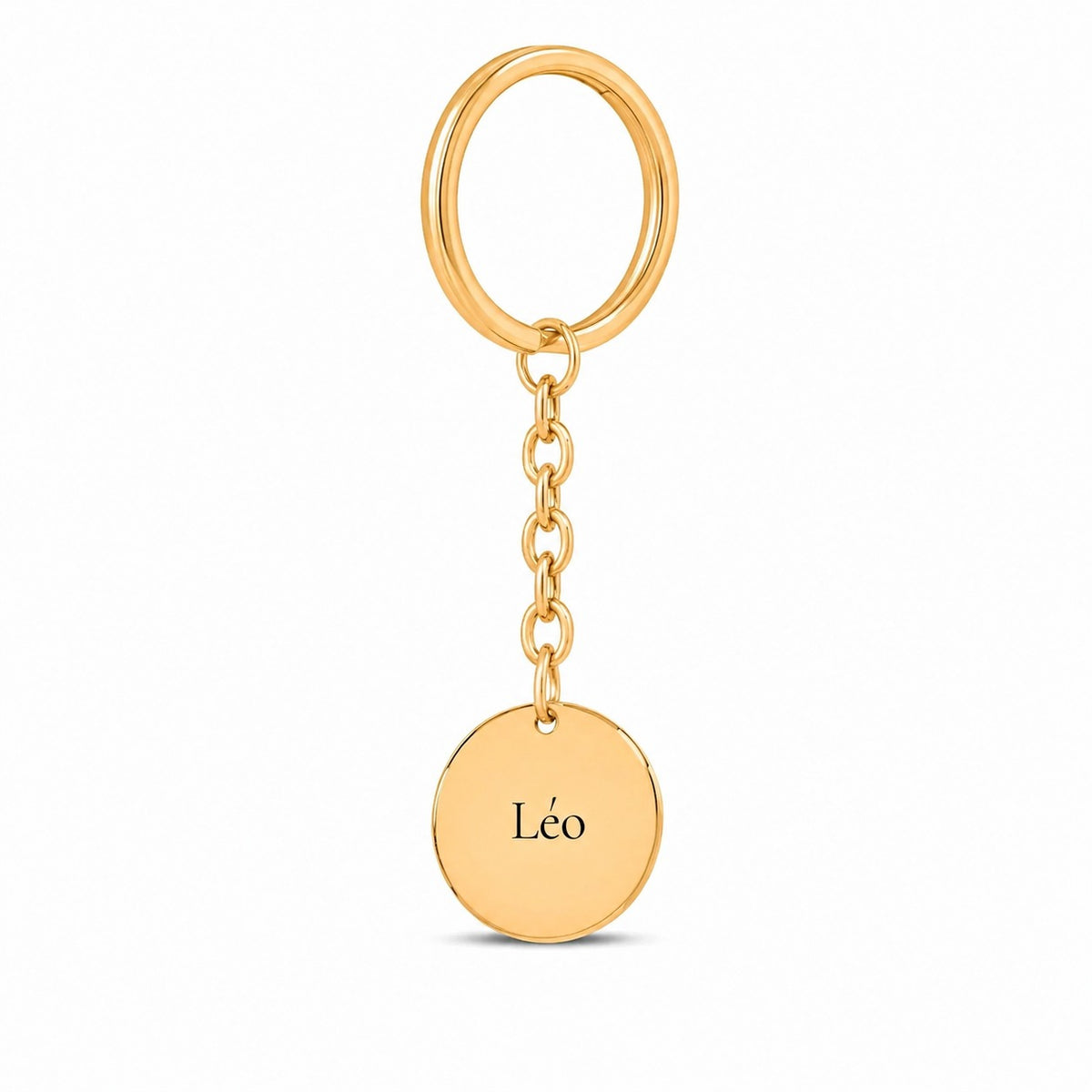 Clavis – porte-clés médaille gravée, plaqué or