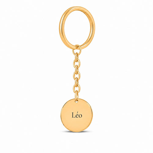 Clavis – porte-clés médaille gravée, plaqué or
