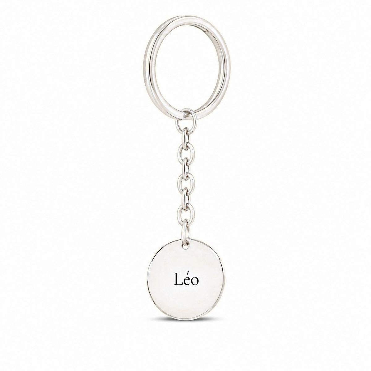 Clavis – porte-clés médaille gravée, acier argenté