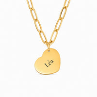 Cor – collier cœur gravé maille trombone, Vincula