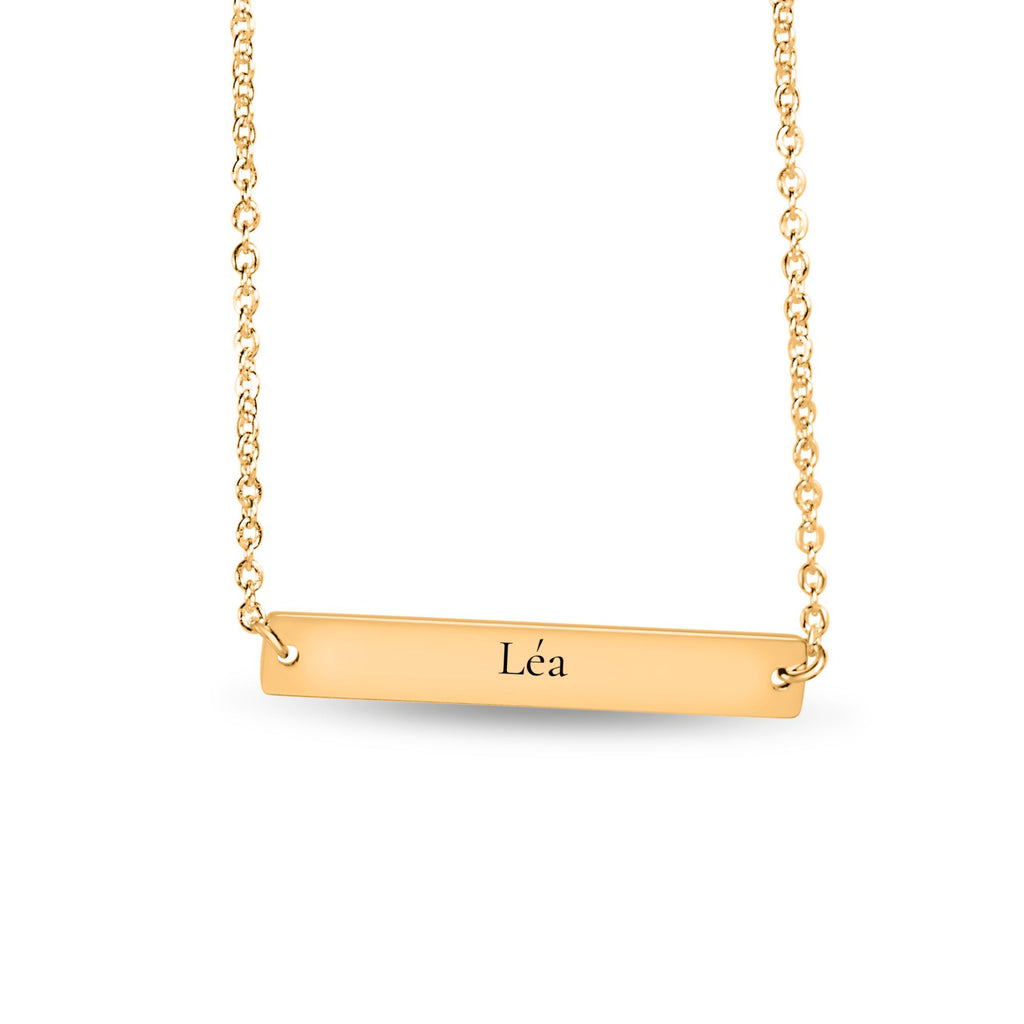 Nomen – collier barre horizontale gravée, Vincula