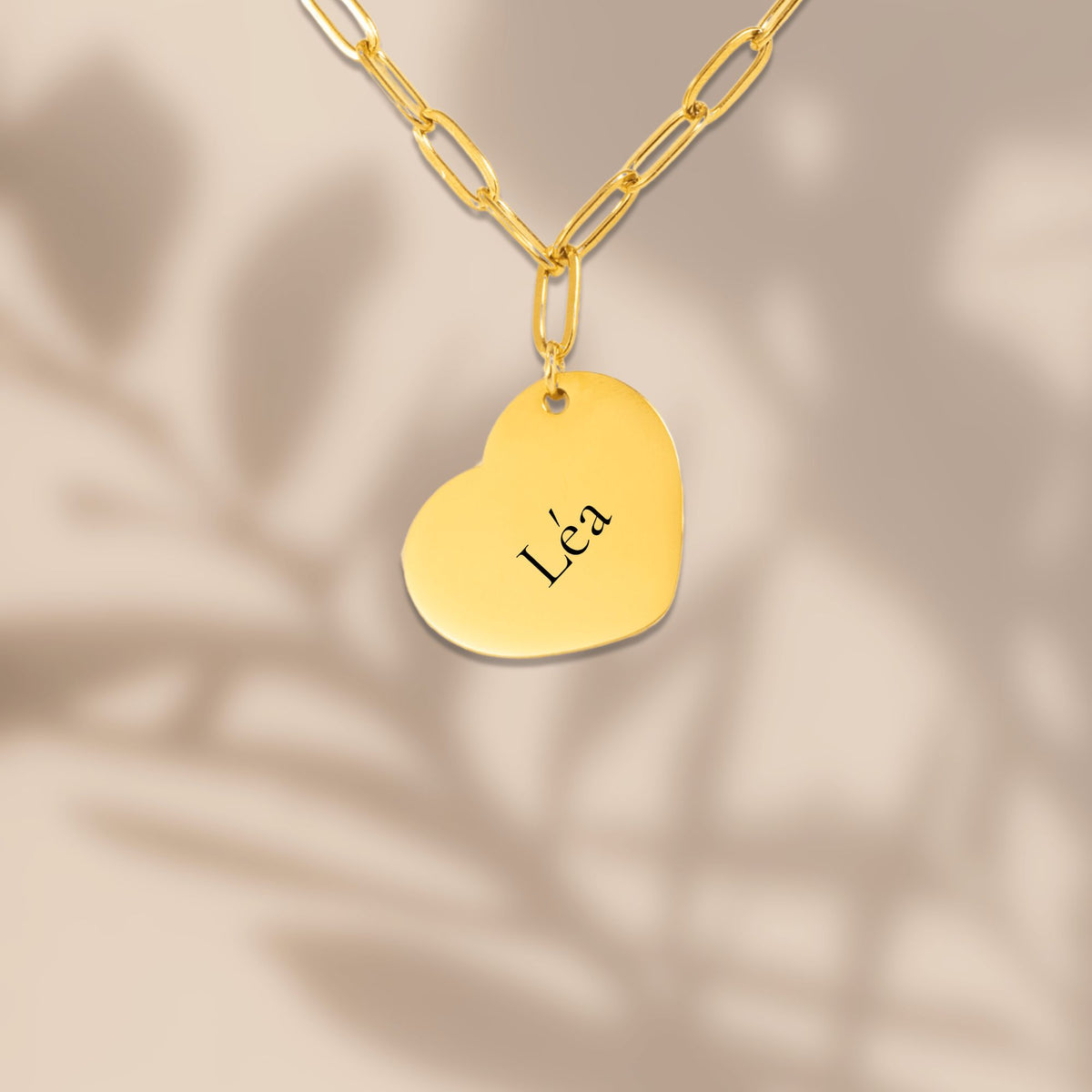 Cor – collier cœur gravé maille trombone, Vincula