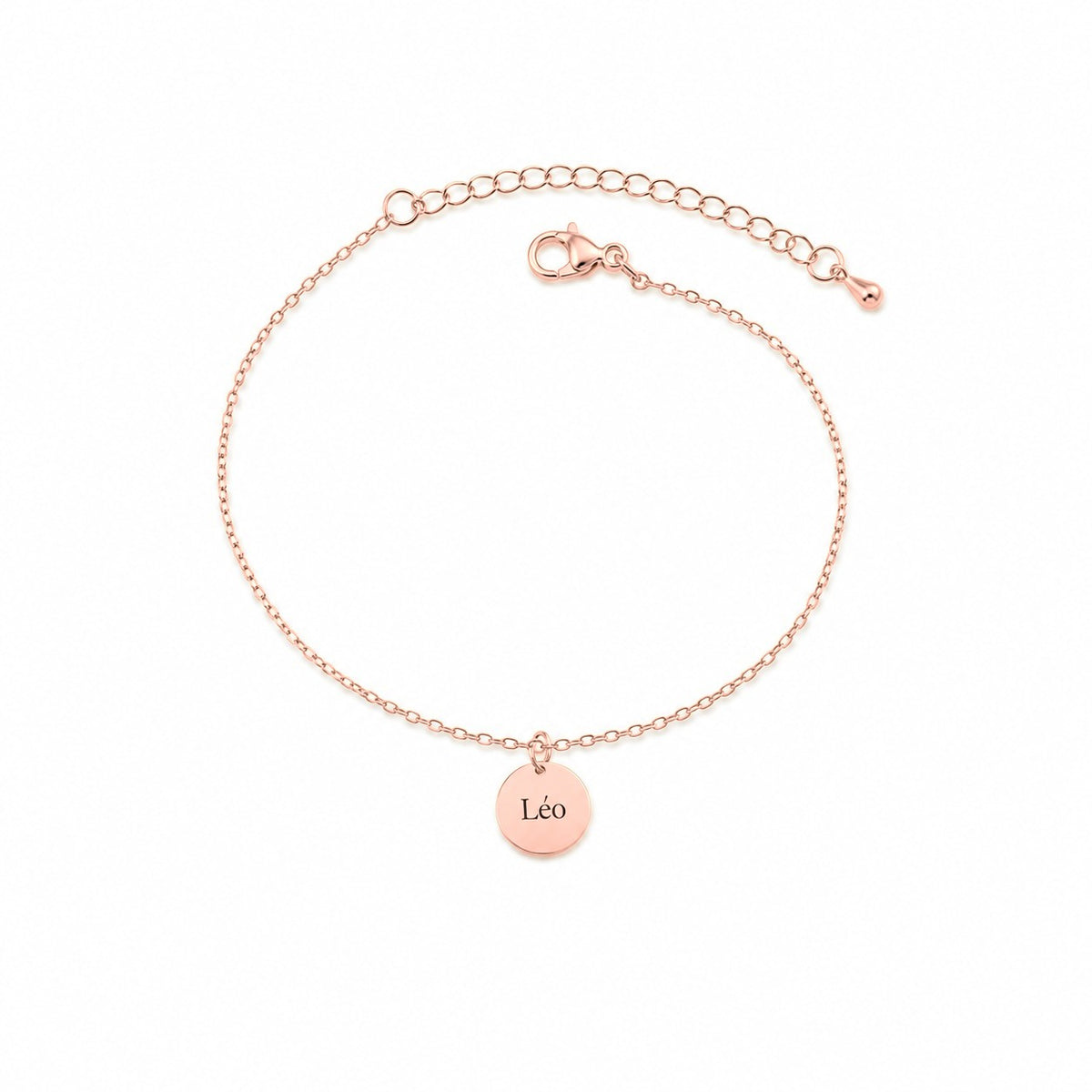 Fidelis – bracelet prénom gravé, plaqué or rose
