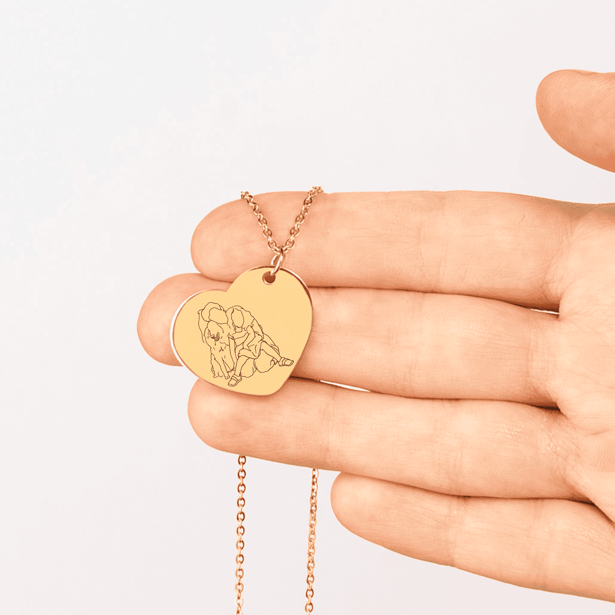 Imago – Collier cœur portrait gravé