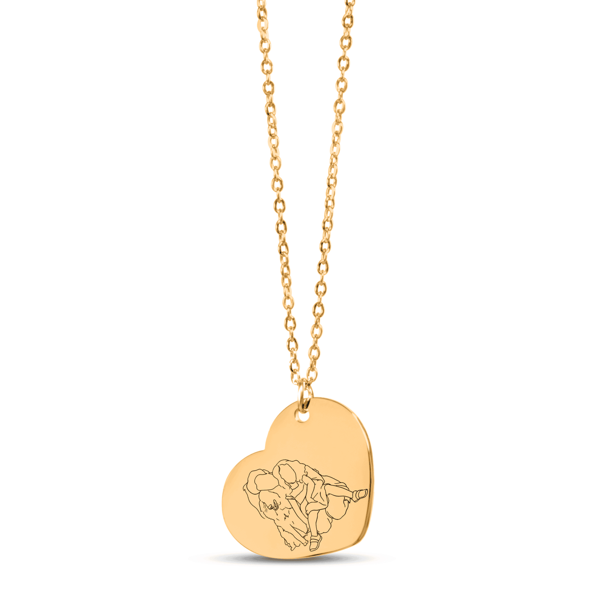 Imago – Collier cœur portrait gravé