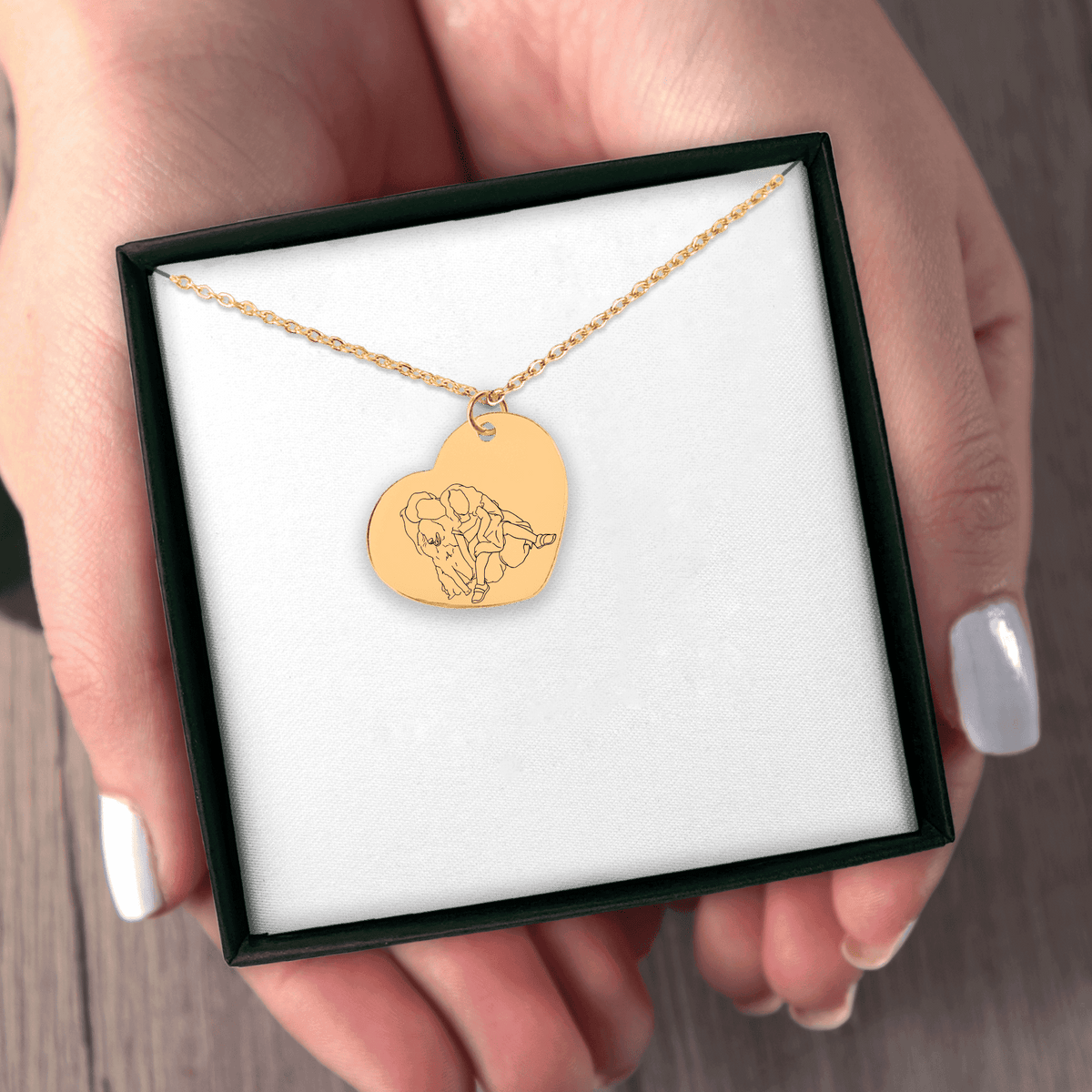 Imago – Collier cœur portrait gravé
