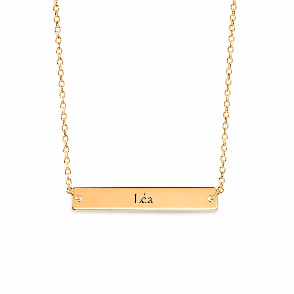 Nomen – collier barre horizontale gravée, Vincula